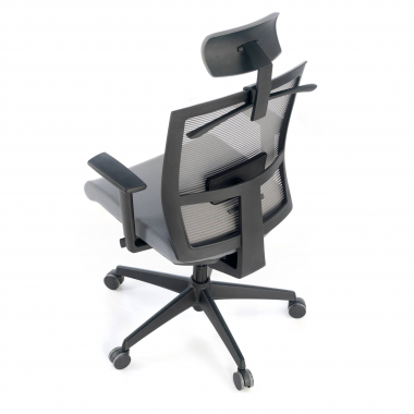 chaise ergonomique gris structure noire appui tete maille accoudoirs reglables 1d soutien lombaire appui tete 5