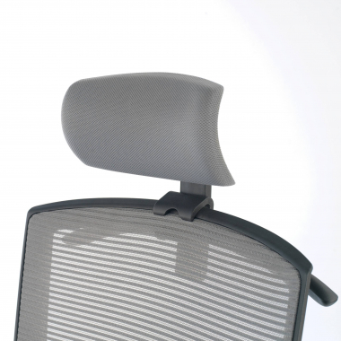 chaise ergonomique gris structure noire appui tete maille accoudoirs reglables 1d soutien lombaire appui tete 9