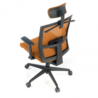 chaise ergonomique orange structure noire appui tete maille accoudoirs reglables 1d soutien lombaire appui tete 5