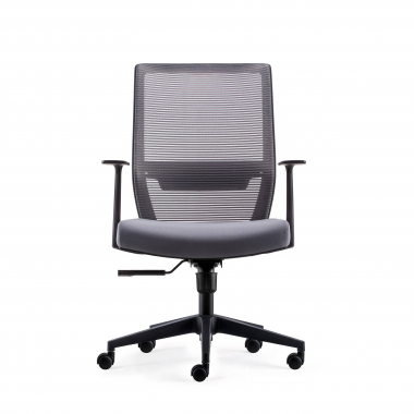 chaise pivotante gris sans appui tete maille accoudoirs mobiles soutien lombaire 3