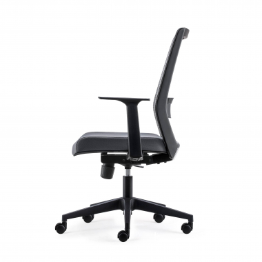 chaise pivotante gris sans appui tete maille accoudoirs mobiles soutien lombaire 6