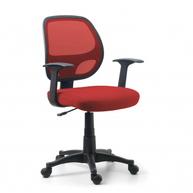 chaise de bureau pas cher rouge one maille accoudoirs fixes 1