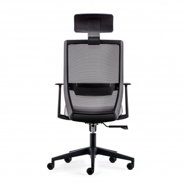 chaise pivotante gris avec appui tete maille accoudoirs mobiles soutien lombaire appui tete 7