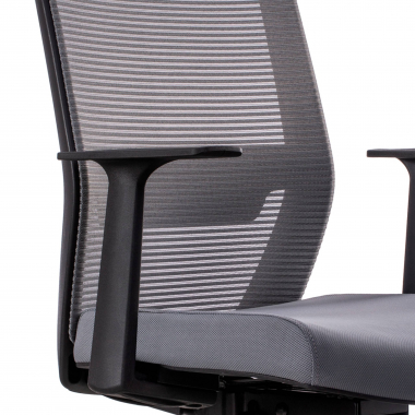 chaise pivotante gris avec appui tete maille accoudoirs mobiles soutien lombaire appui tete 8