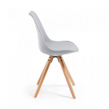 chaise scandinave gris chaise pieds en bois plastique sans accoudoirs 3