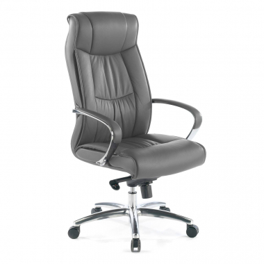 fauteuil de bureau gris dos haut cuir naturel cuir authentique accoudoirs rembourres 1