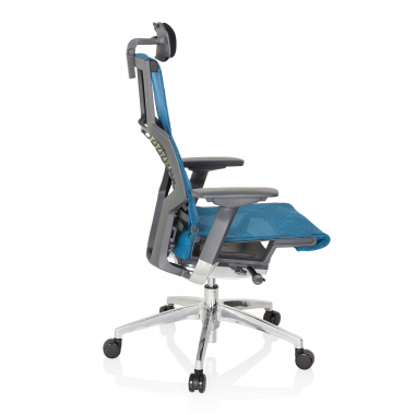 chaise de bureau pas cher bleu structure noire maille accoudoirs reglables 4d soutien lombaire appui tete 7