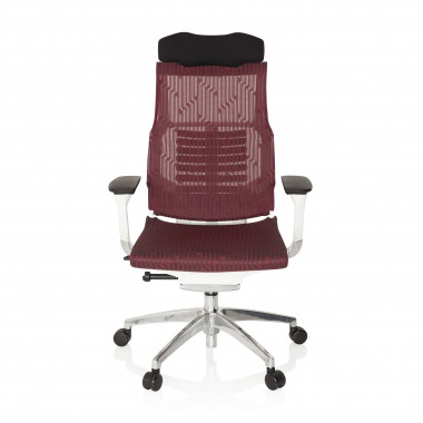 chaise de bureau pas cher blanc rouge structure blanche maille accoudoirs reglables 4d soutien lombaire appui tete 5