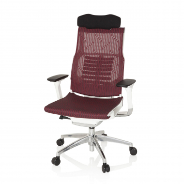 chaise de bureau pas cher blanc rouge structure blanche maille accoudoirs reglables 4d soutien lombaire appui tete 10
