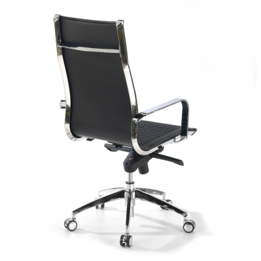chaise de bureau noir structure chromee similicuir simil cuir accoudoirs fixes 6