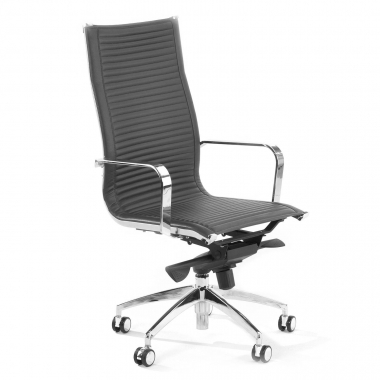 chaise de bureau gris structure chromee similicuir simil cuir accoudoirs fixes 1