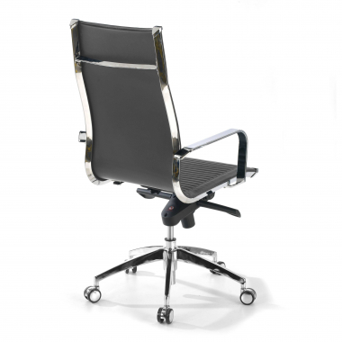 chaise de bureau gris structure chromee similicuir simil cuir accoudoirs fixes 6