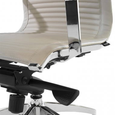 chaise de bureau beige structure chromee similicuir simil cuir accoudoirs fixes 8