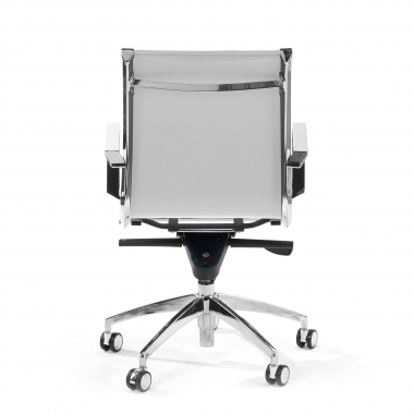 fauteuil de bureau blanc structure chromee similicuir simil cuir accoudoirs fixes 7