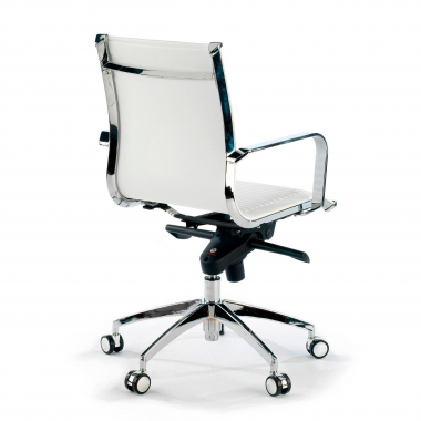 fauteuil de bureau blanc structure chromee similicuir simil cuir accoudoirs fixes 6