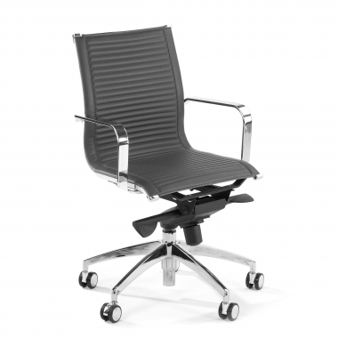 fauteuil de bureau gris structure chromee similicuir simil cuir accoudoirs fixes 1