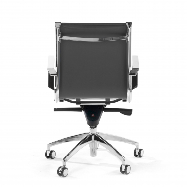 fauteuil de bureau gris structure chromee similicuir simil cuir accoudoirs fixes 6