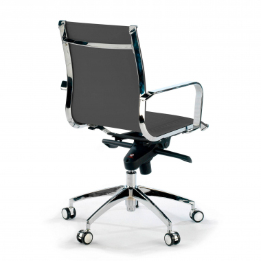 fauteuil de bureau gris structure chromee similicuir simil cuir accoudoirs fixes 4