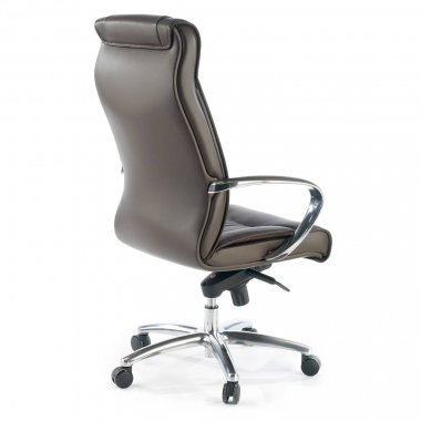 fauteuil de bureau marron dosseret haut similicuir simil cuir accoudoirs rembourres 6