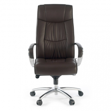 fauteuil de bureau marron dosseret haut similicuir simil cuir accoudoirs rembourres 3