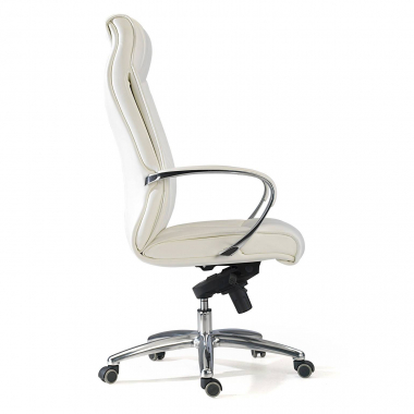 fauteuil de bureau blanc dosseret haut similicuir simil cuir accoudoirs rembourres 4