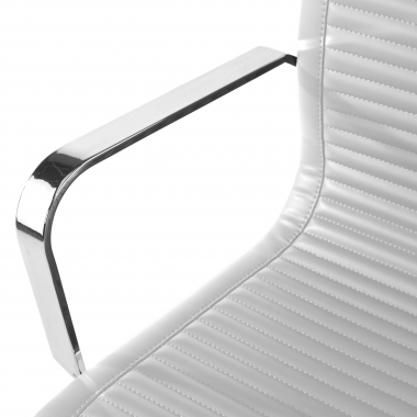 chaise de conference blanc structure chromee similicuir simil cuir accoudoirs fixes 5