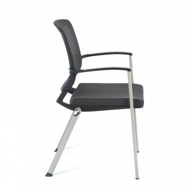 chaise visiteur gris adam maille accoudoirs fixes 7