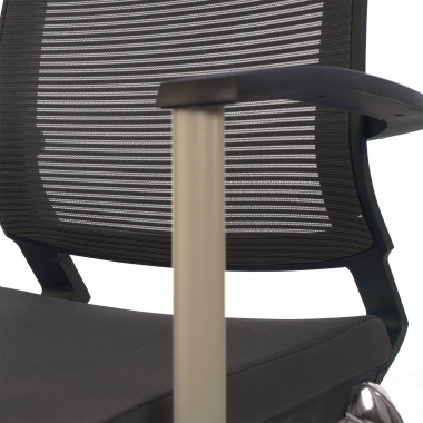 chaise visiteur gris adam maille accoudoirs fixes 6