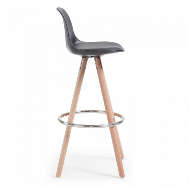 tabouret de bar noir tabouret pieds en bois simil cuir sans accoudoirs 3