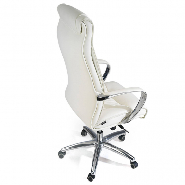 fauteuil de bureau blanc dos haut cuir naturel cuir authentique accoudoirs rembourres 6