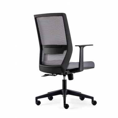 chaise pivotante gris sans appui tete maille accoudoirs mobiles soutien lombaire 7