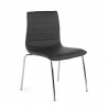 Chaise Visiteur Alisa avec accoudoirs, Structure chromée, Cuir
