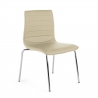 Chaise Visiteur Alisa avec accoudoirs, Structure chromée, Cuir