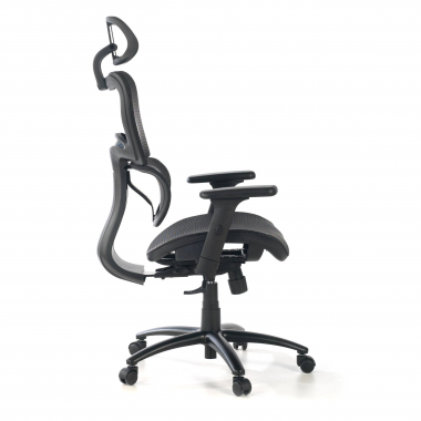 chaise ergonomique noir structure noire maille accoudoirs reglables 3d double soutien lombaire appui tete 8
