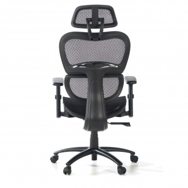 chaise ergonomique noir structure noire maille accoudoirs reglables 3d double soutien lombaire appui tete 6