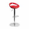 Tabouret haut Danko en plastique avec base métallique et repose-pieds circulaire