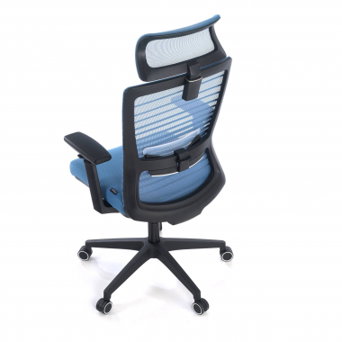 chaise de bureau bleu tesla maille accoudoirs reglables 3d soutien lombaire appui tete 9
