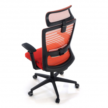 chaise de bureau rouge tesla maille accoudoirs reglables 3d soutien lombaire appui tete 9