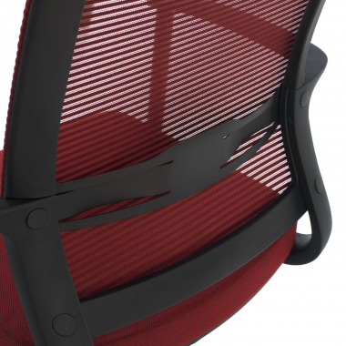 chaise de conference rouge alpha maille accoudoirs fixes 5