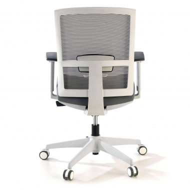 chaise ergonomique blanc gris structure blanche maille accoudoirs reglables 1d soutien lombaire 5