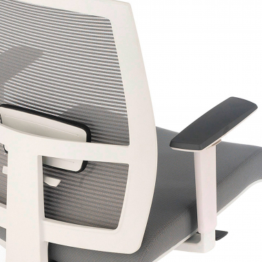 chaise ergonomique blanc gris structure blanche maille accoudoirs reglables 1d soutien lombaire 6