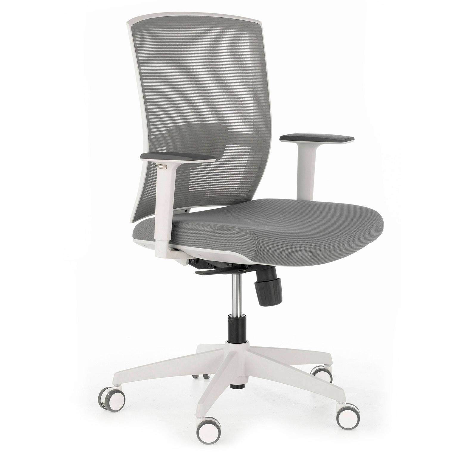 Chaise de bureau ergonomique Akira white, mécanisme synchronisé