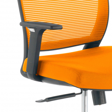 chaise pivotante orange chaise structure noire maille accoudoirs reglables 1d 5