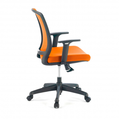 chaise pivotante orange chaise structure noire maille accoudoirs reglables 1d 4