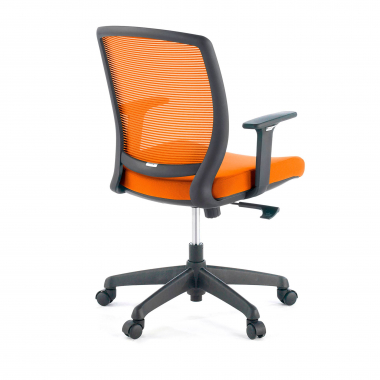 chaise pivotante orange chaise structure noire maille accoudoirs reglables 1d 7