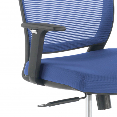 chaise pivotante bleu chaise structure noire maille accoudoirs reglables 1d 5