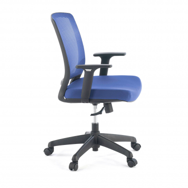 chaise pivotante bleu chaise structure noire maille accoudoirs reglables 1d 6