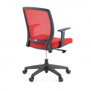 chaise pivotante rouge chaise structure noire maille accoudoirs reglables 1d 4