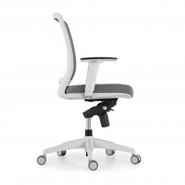 chaise pivotante blanc gris chaise structure blanche maille accoudoirs reglables 1d 7