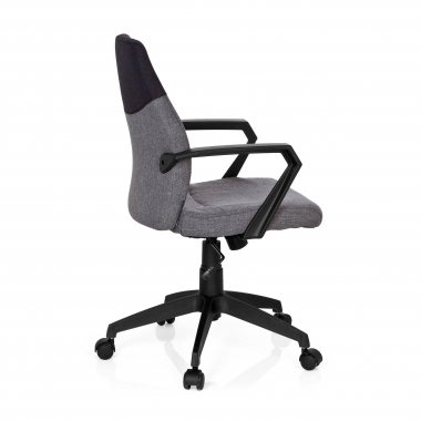 chaise de bureau gris dosseret bas tissu accoudoirs fixes 4